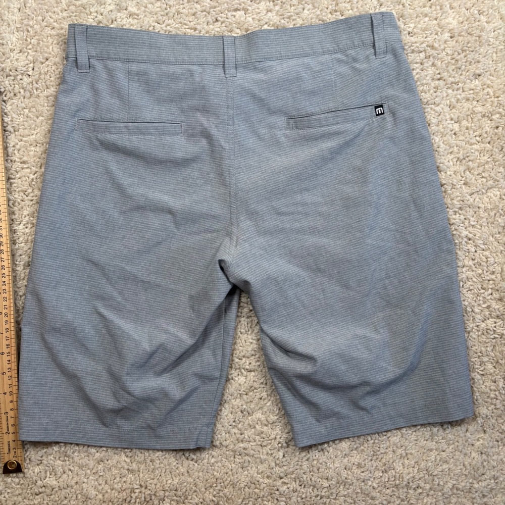 TravisMathew Mens Grey Heather Striped Golf Shorts Size 32 Performance Stretch - Picture 7 of 7